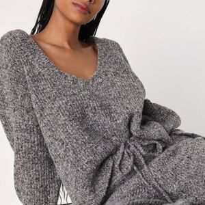 Lulus Maximum Relaxation Grey Heather Pullover Sweater - Size S